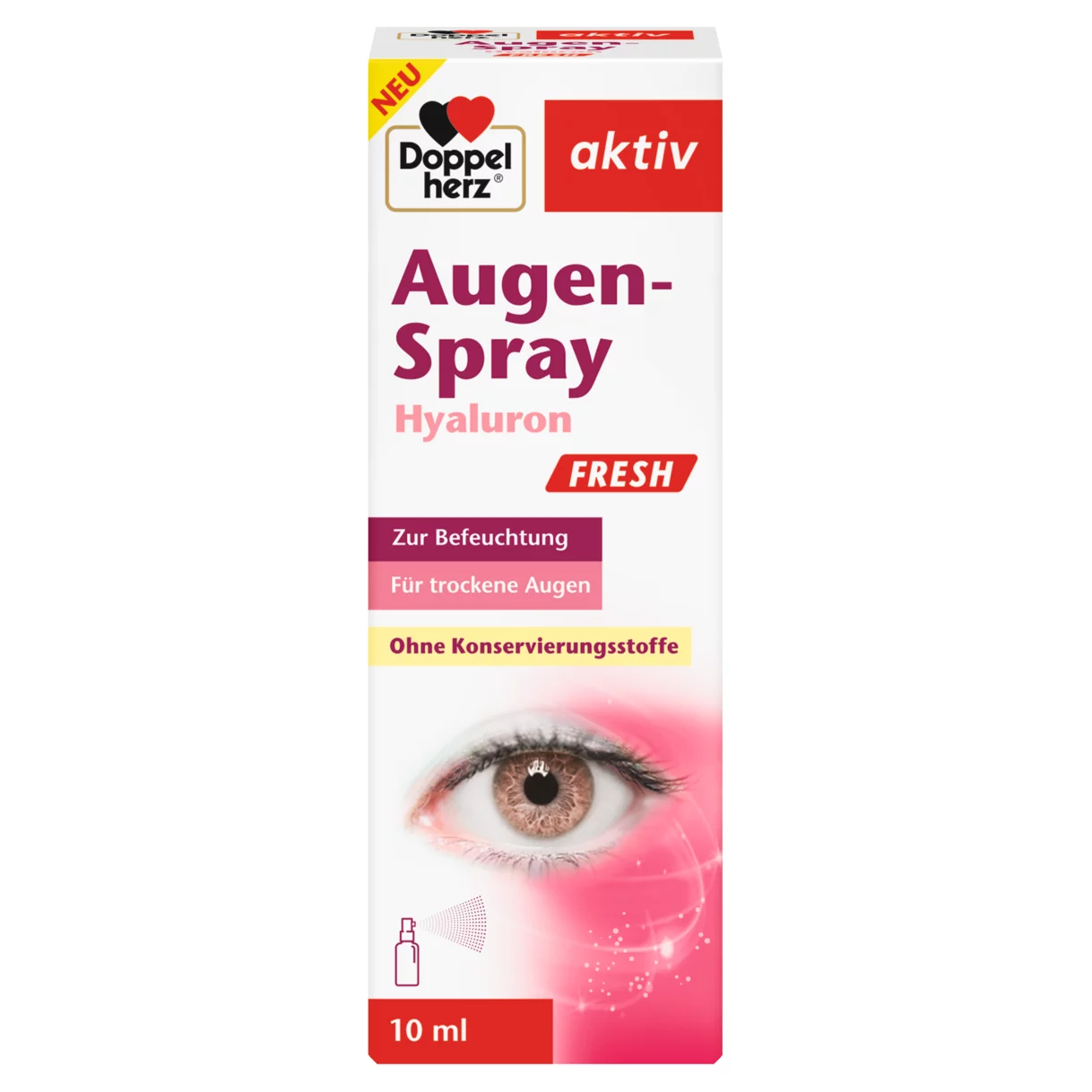 Abbildung der Produktverpackung Doppelherz aktiv Augen-Spray Hyaluron FRESH Frontansicht